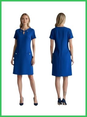Tommy Hilfiger Royal Blue Short Sleeve Shift Dress